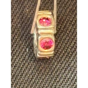 Pandora Pink CZ Spacer Charm Sterling Silver 925 ALE Clip Style